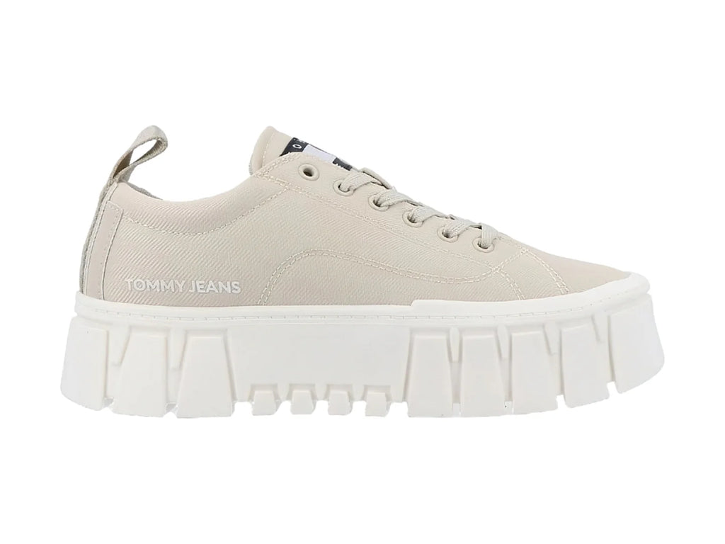 Tenis Tommy Hilfiger TJW Vulc Plt Nylon Beige para Mujer
