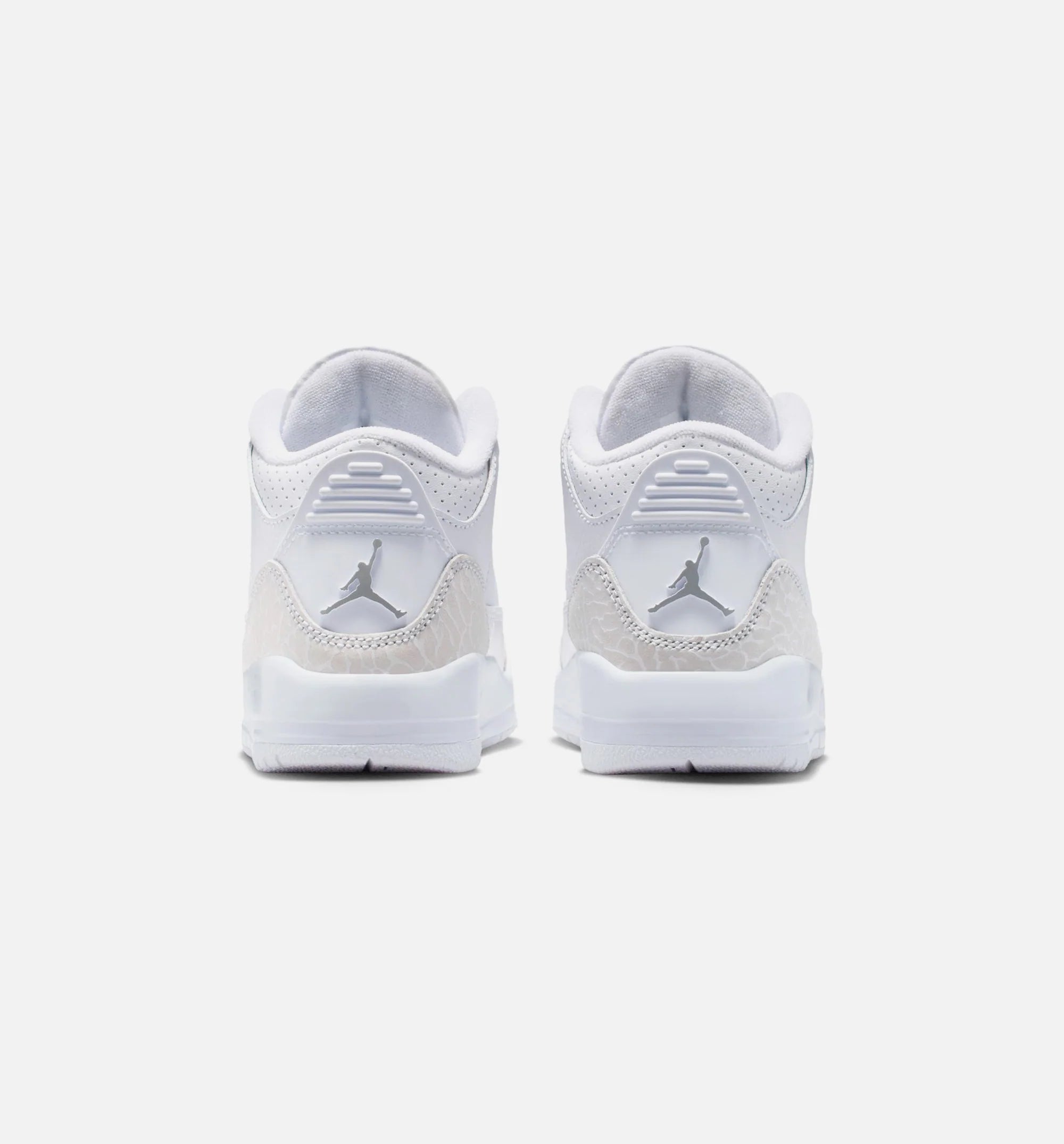Air Jordan 3 Retro White and Silver Preschool Lifestyle Shoe White Metallic Silver Free Shipping