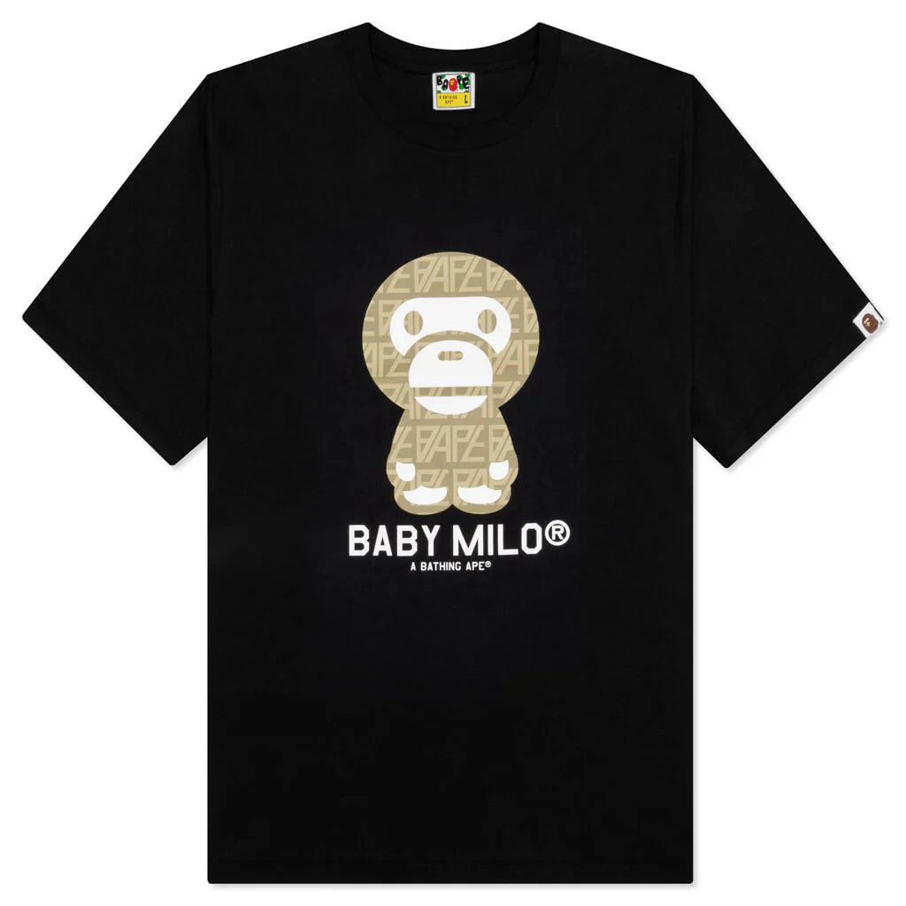 Bape Logo Monogram Baby Milo Tee Black Beige
