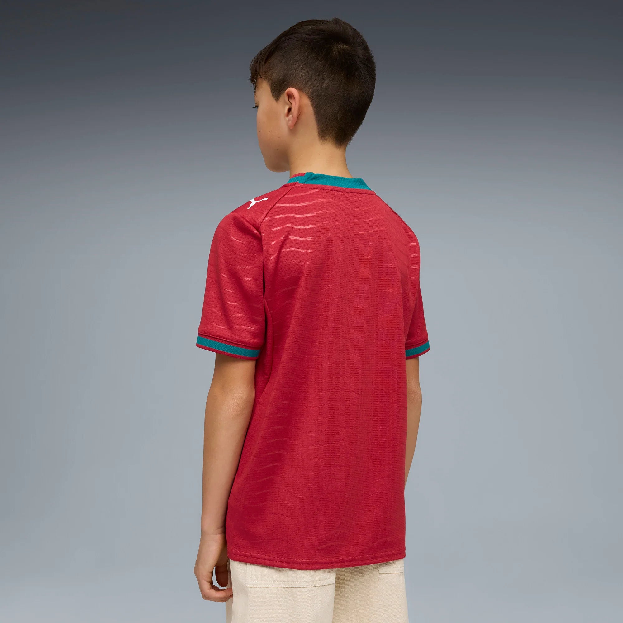 PUMA Portugal Home Youth Soccer Jersey 2026 Red Green Lagoon