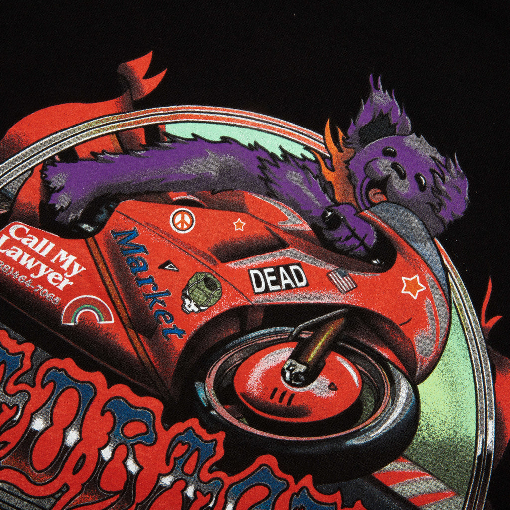 Market x Grateful Dead Stealie Moto Bear Hoodie Washed Black