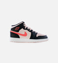 Air Jordan 1 Mid Atmosphere Grade School Lifestyle Shoe Atmosphere Black Infrared