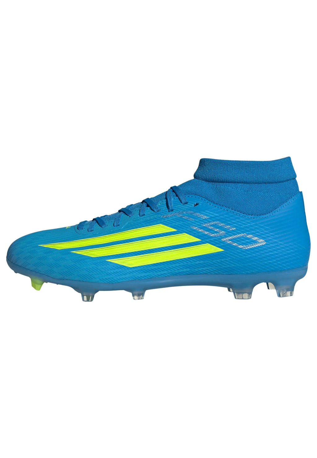 adidas F50 League Mid Cut FG MG Firm Ground Multi Ground Mens Soccer Cleats Blue Yellow Aqua