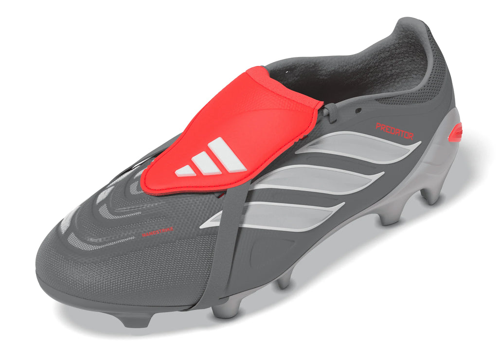 adidas Predator League Fold Over Tongue FG Mens Soccer Cleats Grey Red