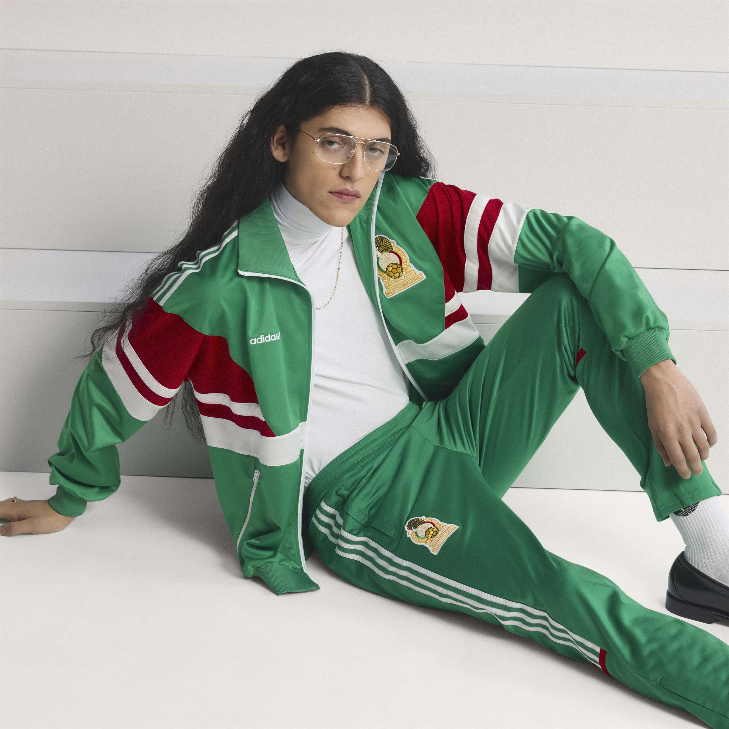 adidas Mexico Track Mens Soccer Tracksuit 1986 Green