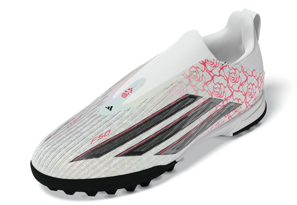adidas F50 League Laceless TF Turf Youth Soccer Cleats White Black Red