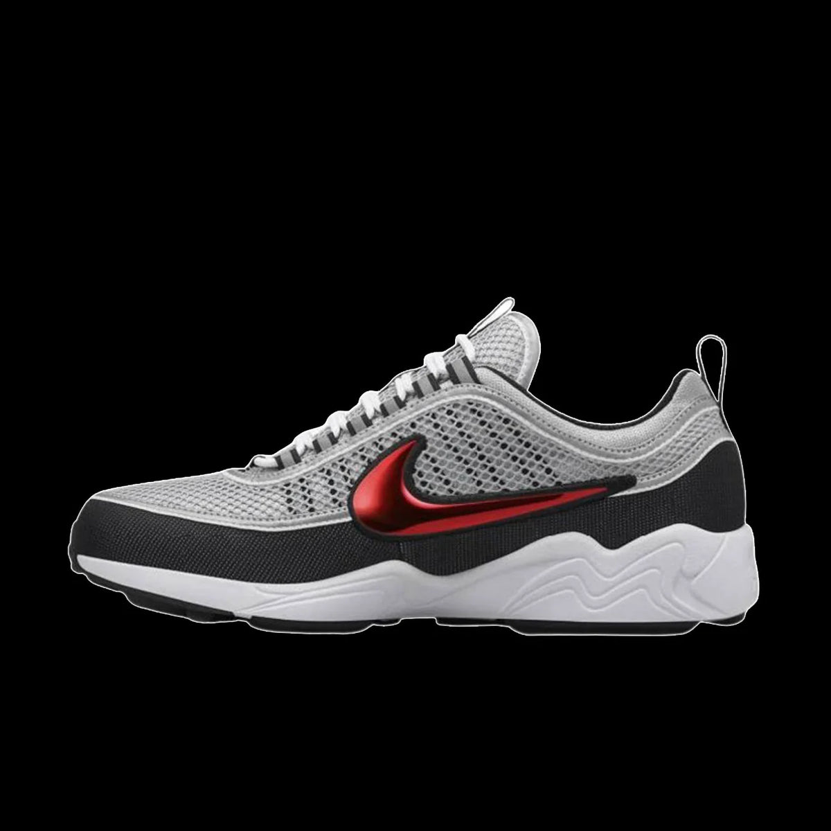 Nike Air Zoom Spiridon SP Metallic Silver Sport Red Black White