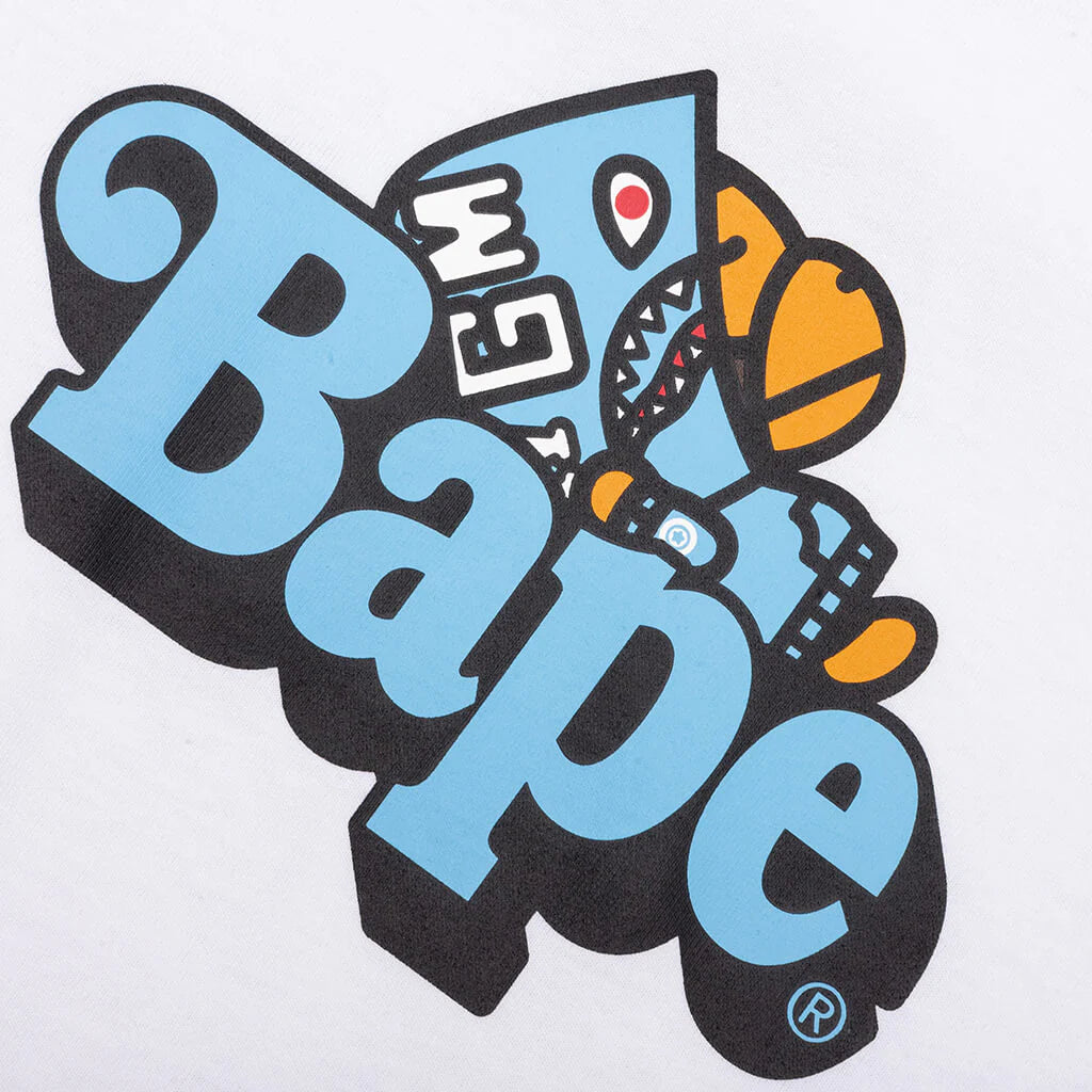 Kids Shark Milo on Bape Tee White Black