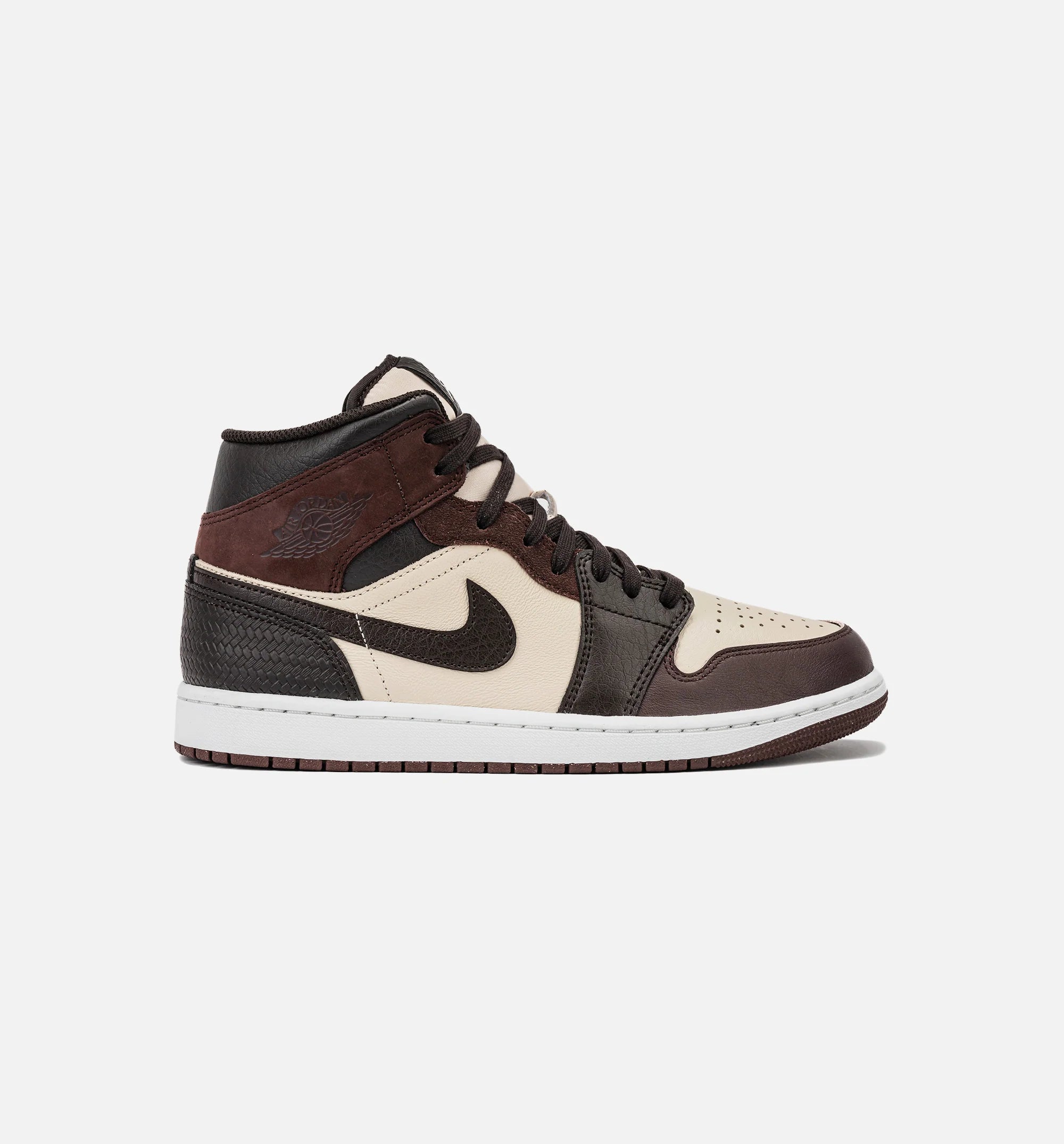 Air Jordan 1 Mid SE Mens Lifestyle Shoe Velvet Brown Sanddrift Metallic Gold Earth