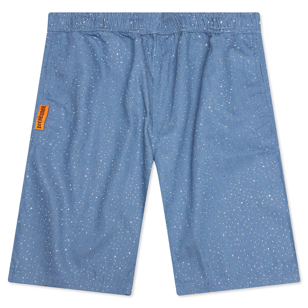 Glitter Baggy Denim Shorts Light Indigo