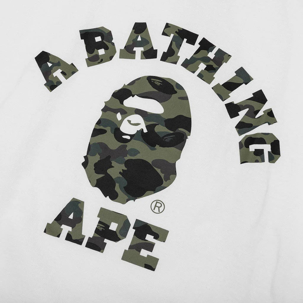 1st Camo College Tee White Green