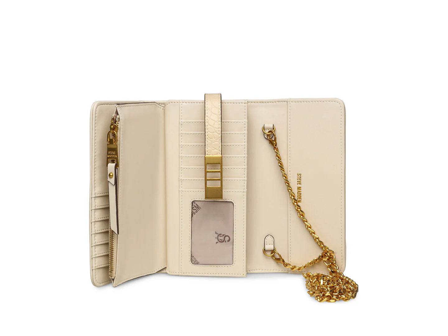 Bolsa Steve Madden Baxell Color Bone Gold para Mujer