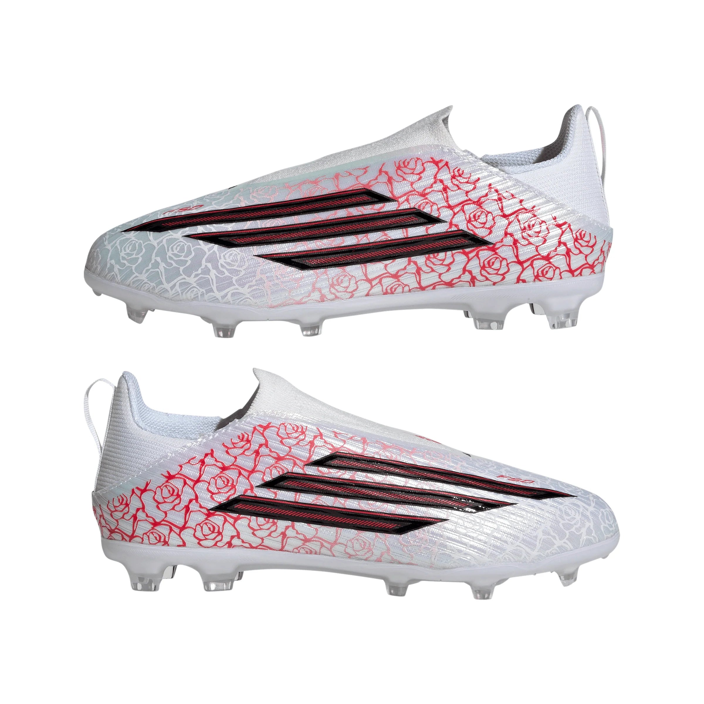 adidas F50 League Laceless FG Firm Ground Youth Soccer Cleats White Black Red