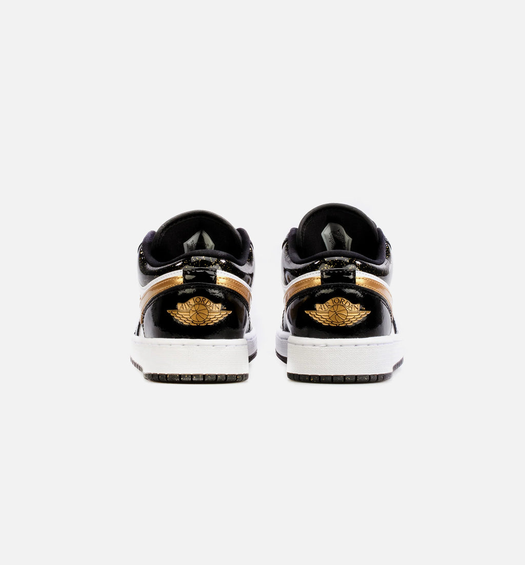 Air Jordan 1 Low SE Gold Toe Grade School Lifestyle Shoe Black Gold