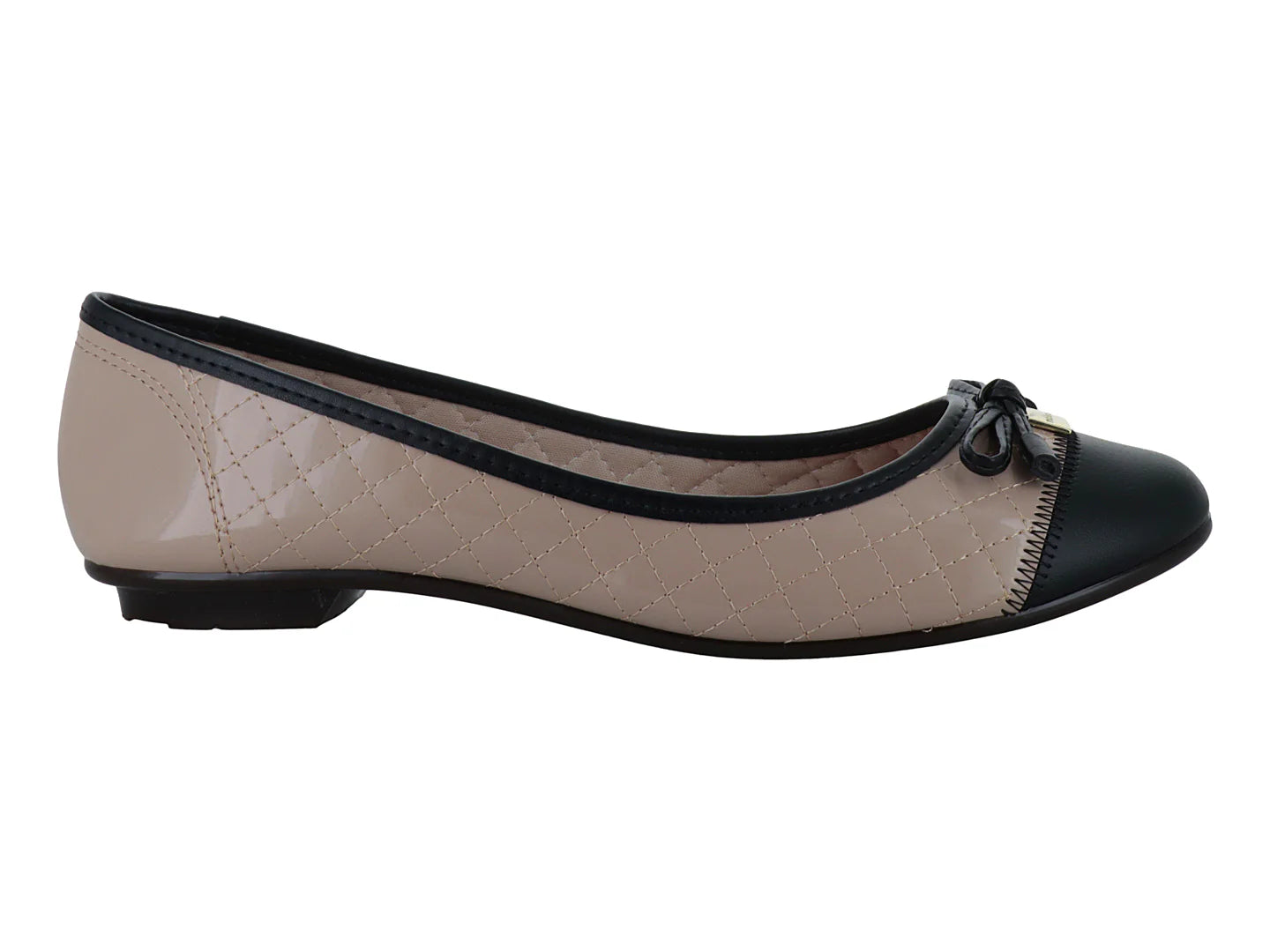 Zapatos Ballerina Moleca Bicolor Beige y Negro para Mujer