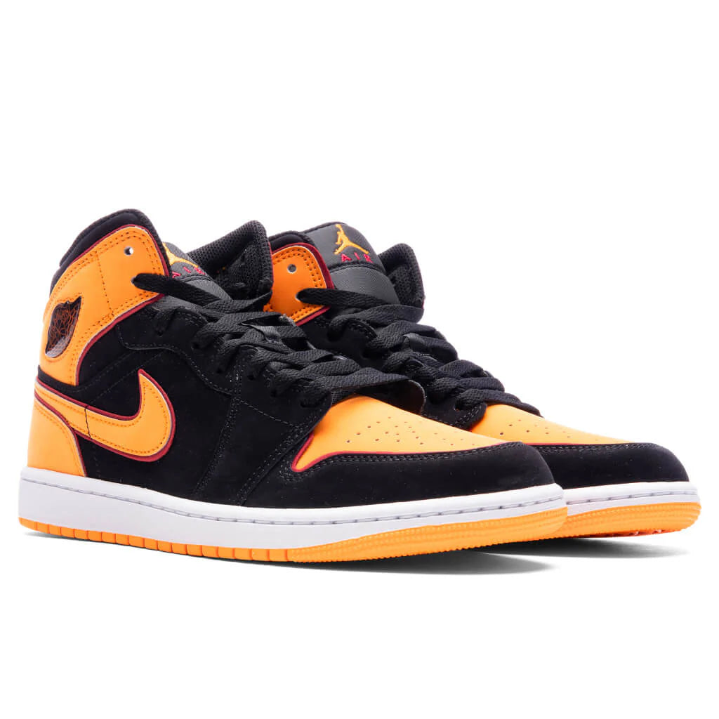 Air Jordan 1 Mid SE Black Vivid Orange Cardinal Red