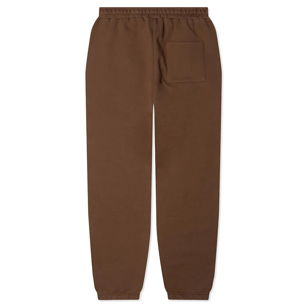 Embroidered Sweatpants Walnut W Cream