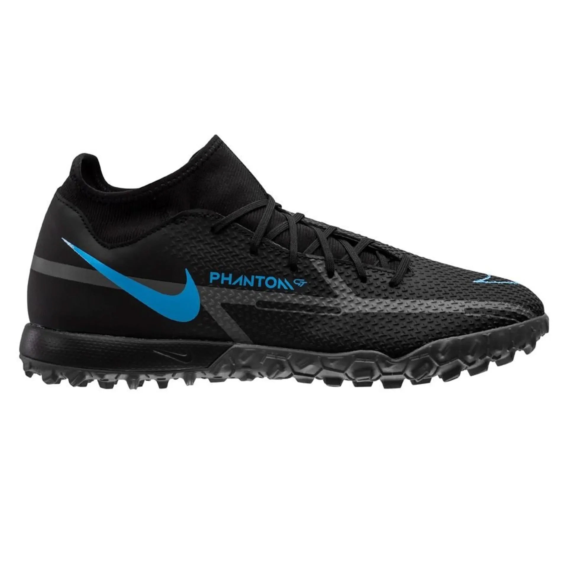 Nike Phantom GT2 Academy DF TF Turf Soccer Cleats Black Iron Grey