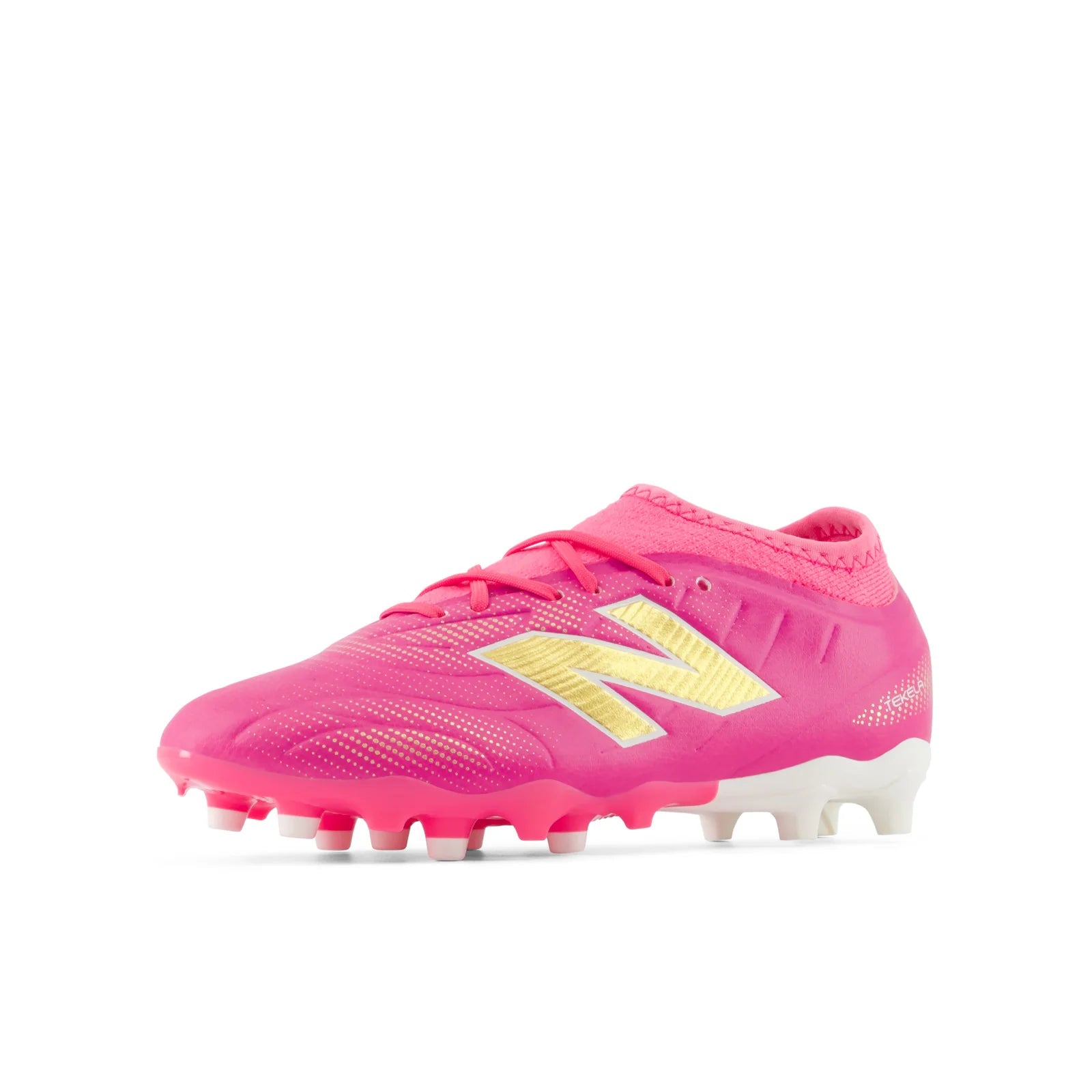 New Balance Tekela Team Low V5 FG Firm Ground Youth Soccer Cleats Pink Heat