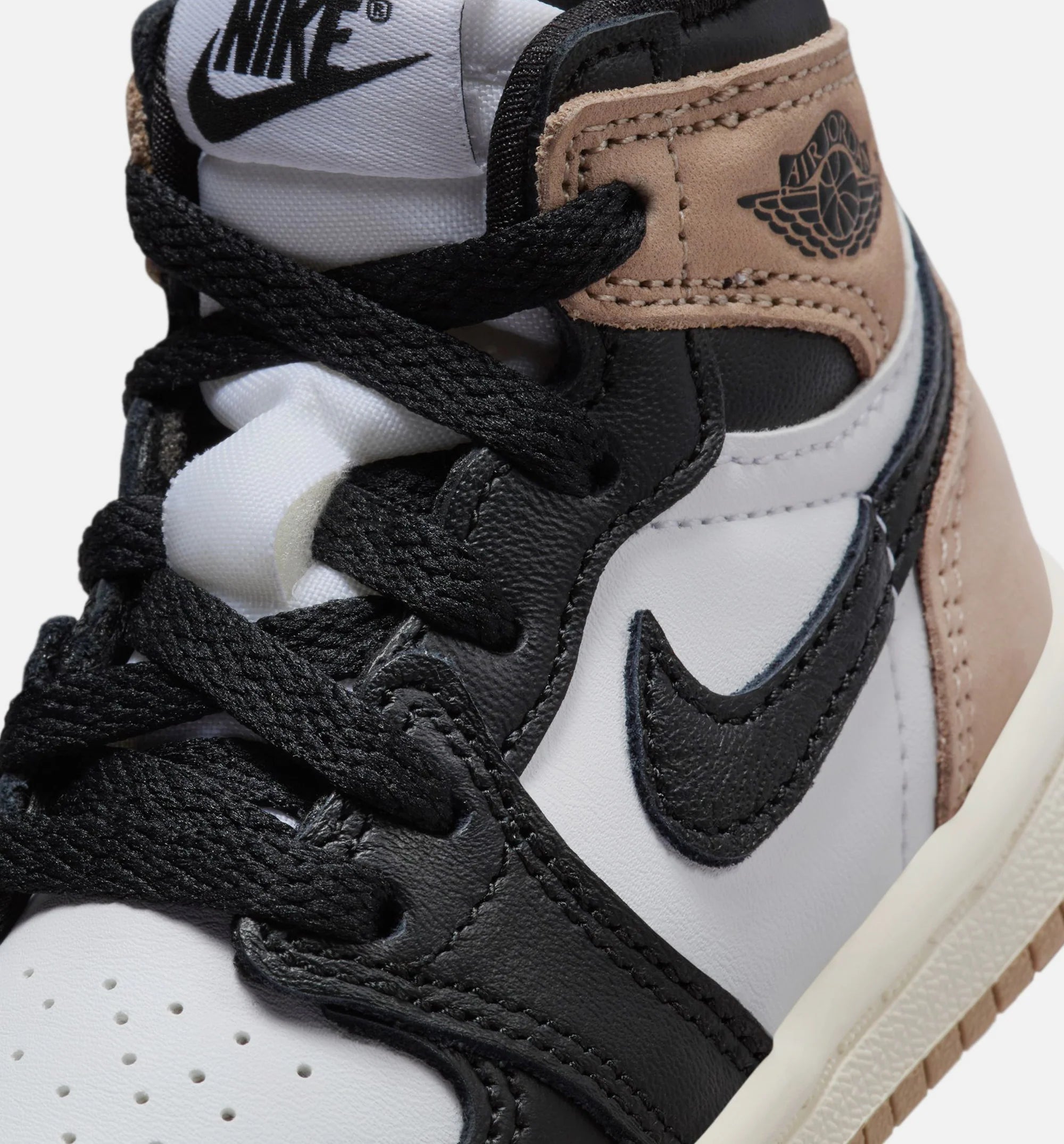 Air Jordan 1 Retro High OG Latte Infant Toddler Lifestyle Shoe Black Legend Medium Brown White Sail