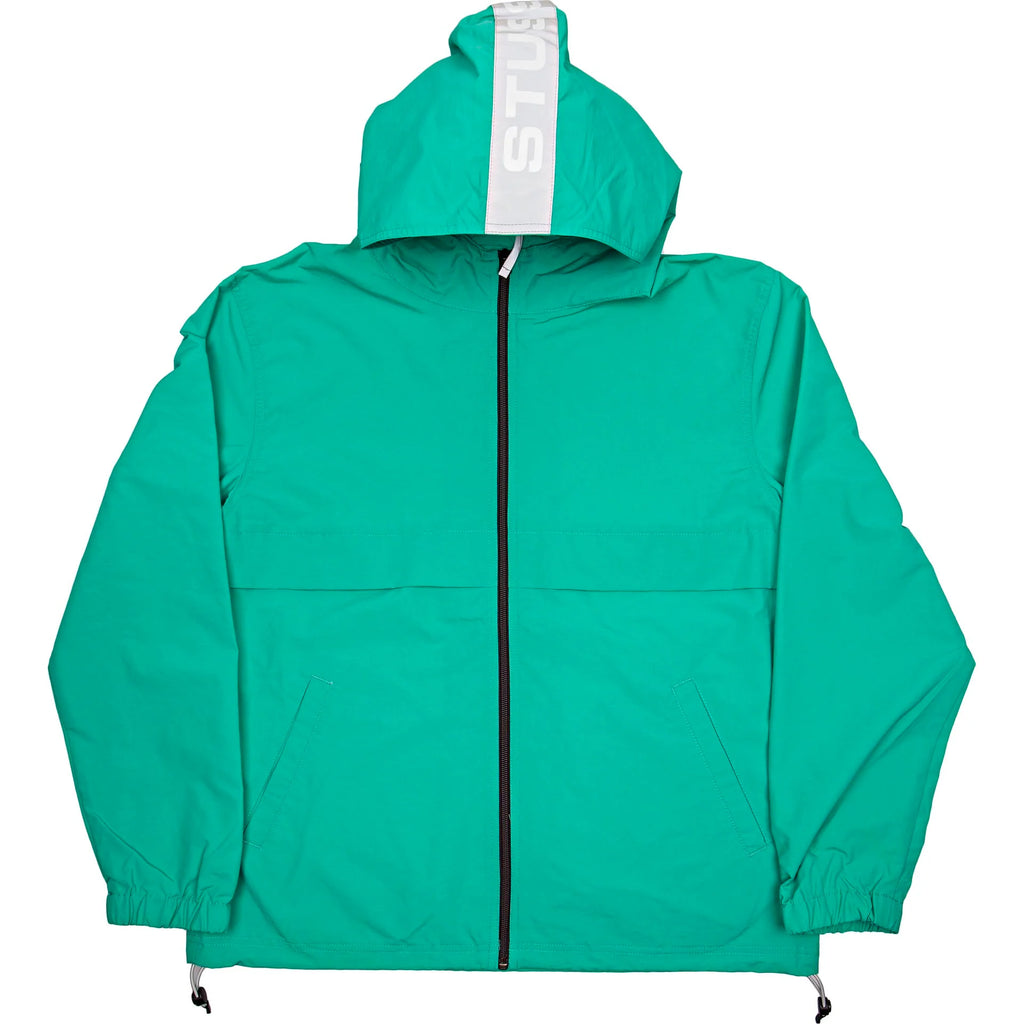 Light Nylon Full Zip Mens Jacket Aqua