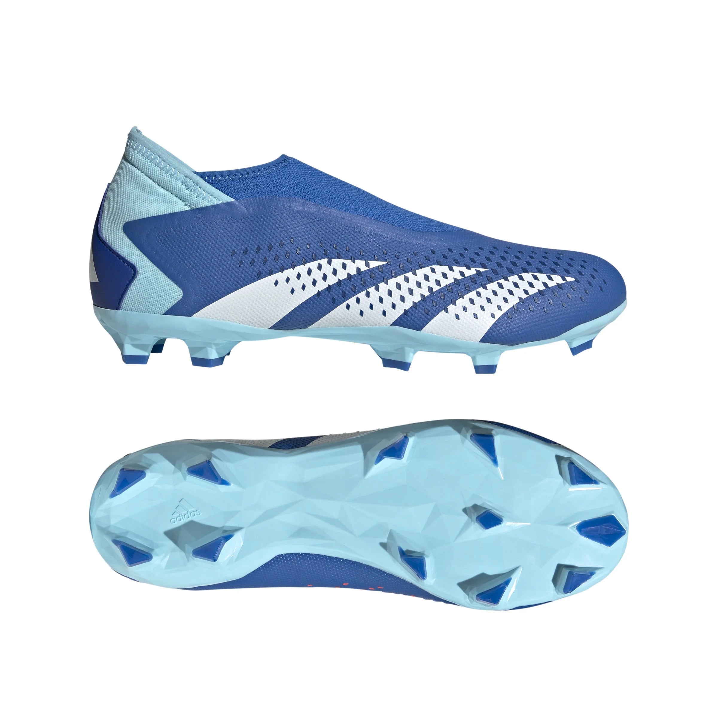 adidas Predator Accuracy3 Laceless FG Firm Ground Soccer Cleats Bright Royal Cloud White Bliss Blue