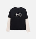 Just Be Mens Long Sleeve Shirt Black White