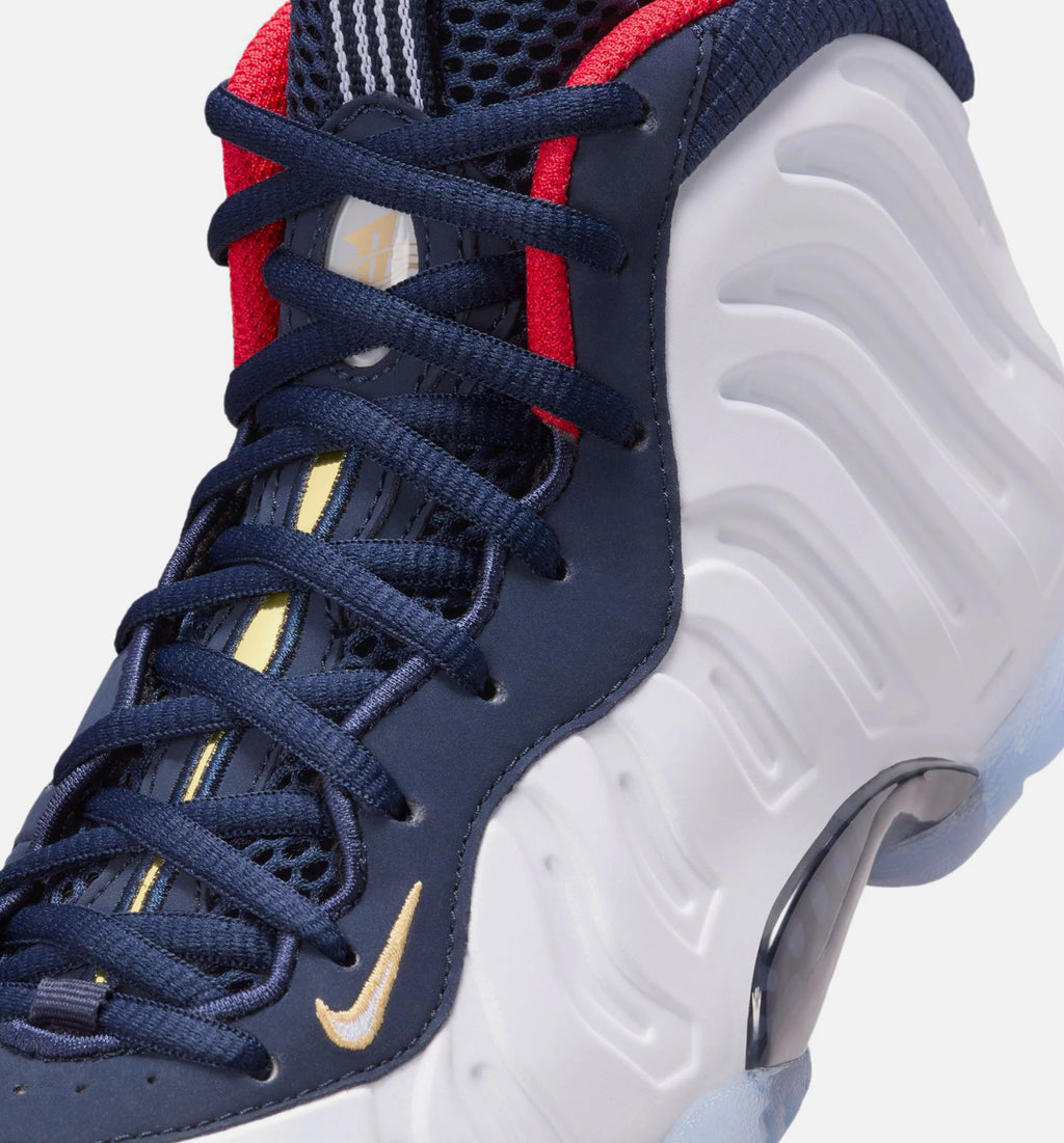 Little Posite One Obsidian Grade School Lifestyle Shoe Obsidian White University Red Free Shipping