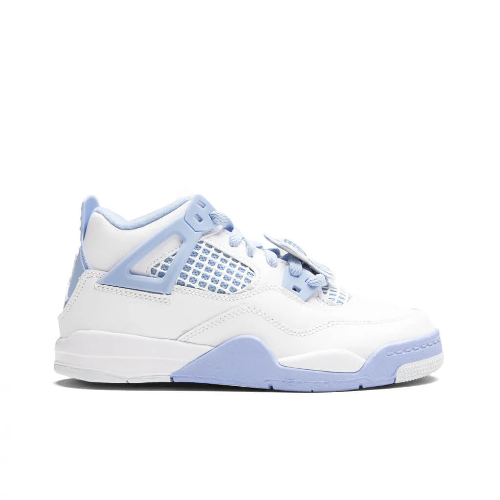 Air Jordan 4 Retro Aluminum PS White Aluminum Blue Tint Oil Green