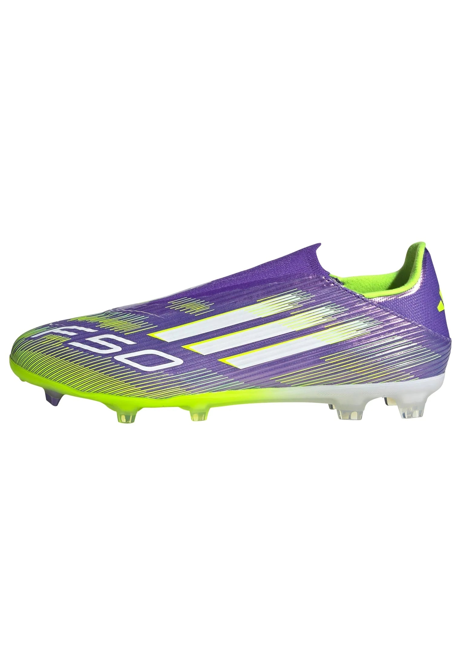 adidas F50 League Laceless FG MG Mens Soccer Cleats Purple White Lemon