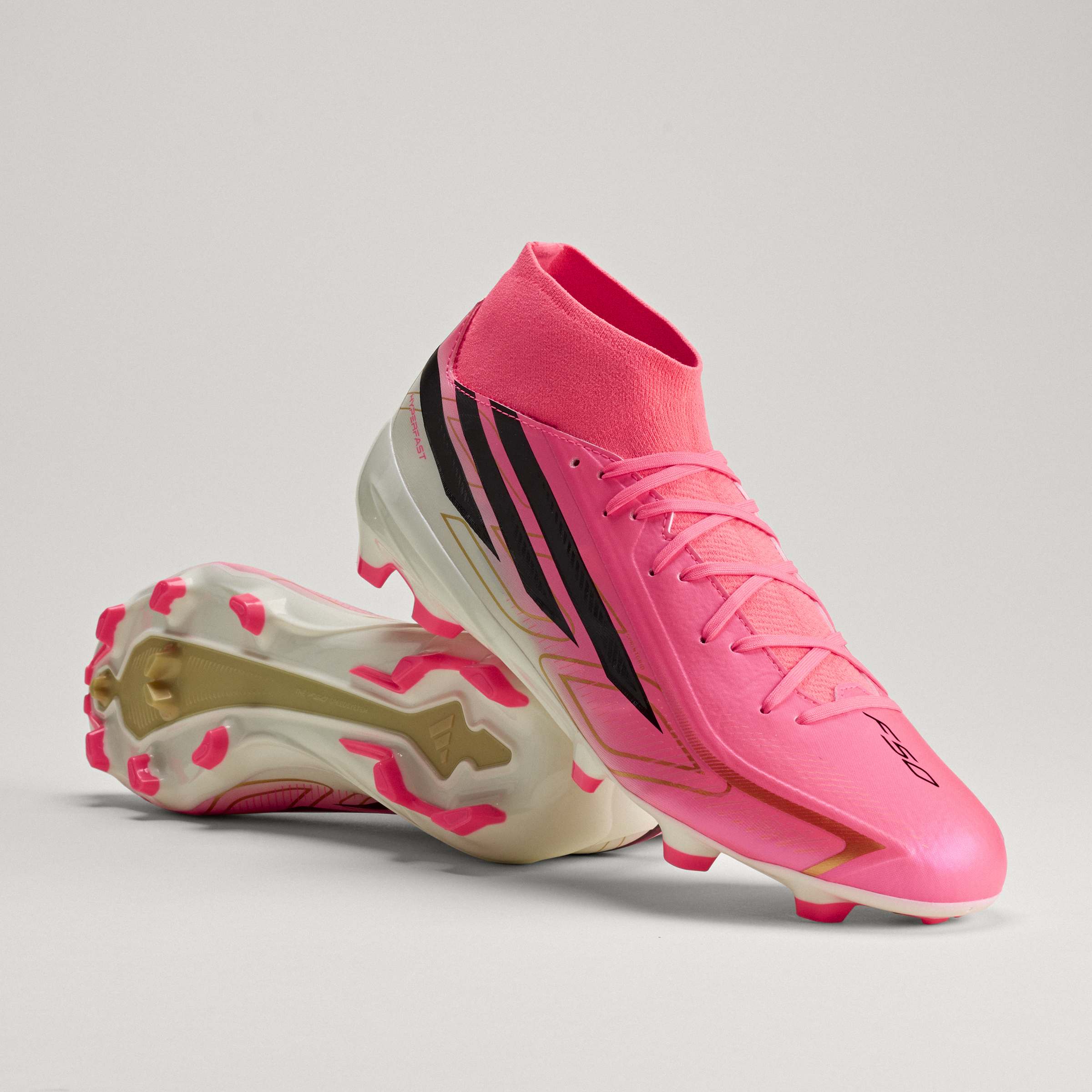 adidas F50 Hyperfast League Mid Firm Ground Mens Soccer Cleats Turquesa Black Gold