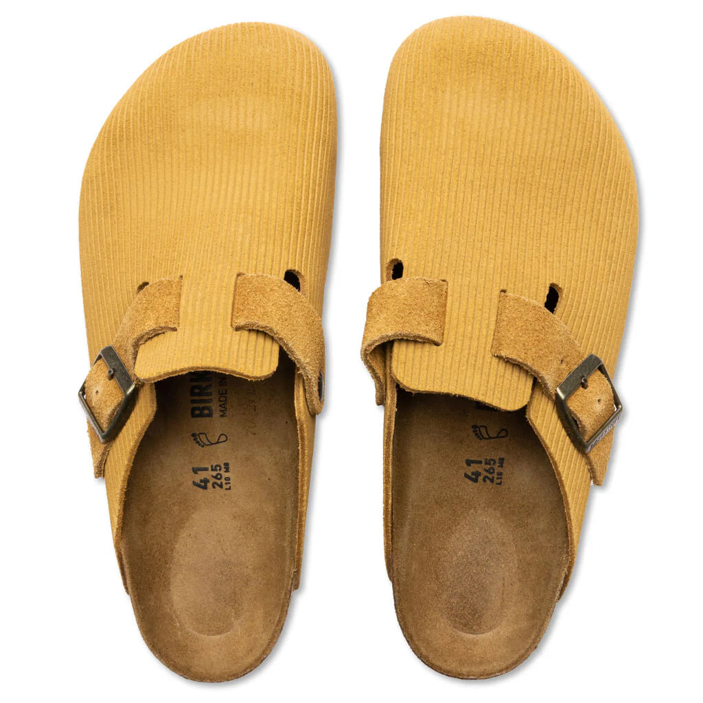 Wide Boston Suede Embossed Cork Brown