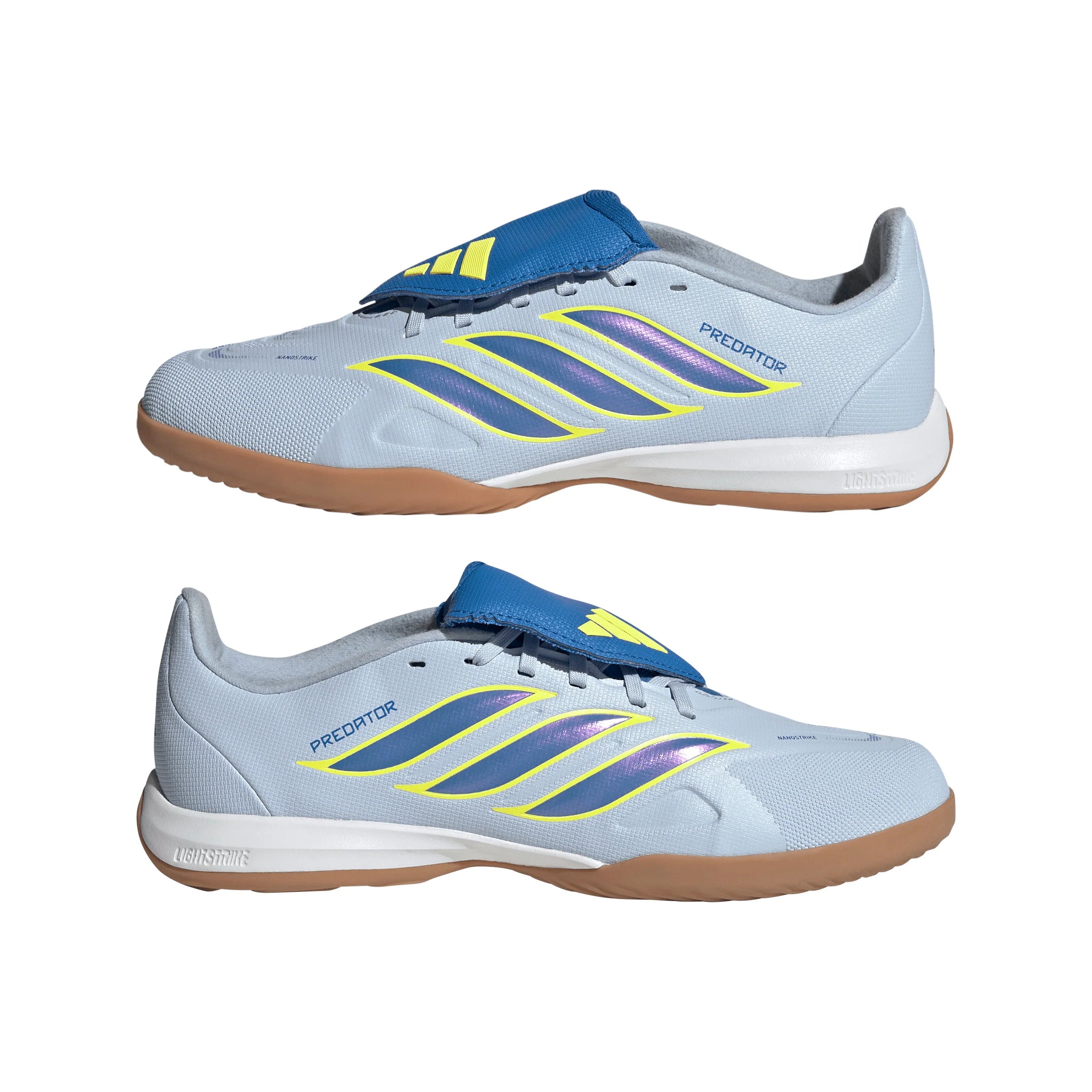 adidas Predator League Fold Over Tongue IN Indoor Youth Soccer Shoes Sky Blue Yellow