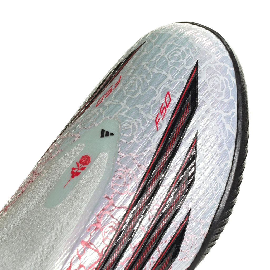 adidas F50 League Laceless TF Turf Youth Soccer Cleats White Black Red
