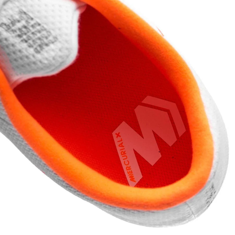 Nike Mercurial VaporX 12 Academy IC Indoor Soccer Shoes White Cool Grey Orange