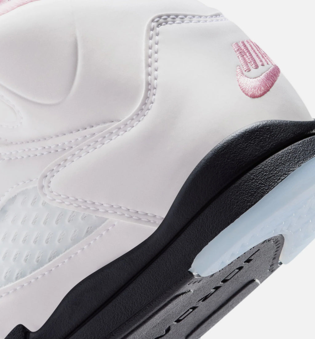 Air Jordan 5 Retro Medium Soft Pink Preschool Lifestyle Shoe White Soft Pink Black Free Shipping