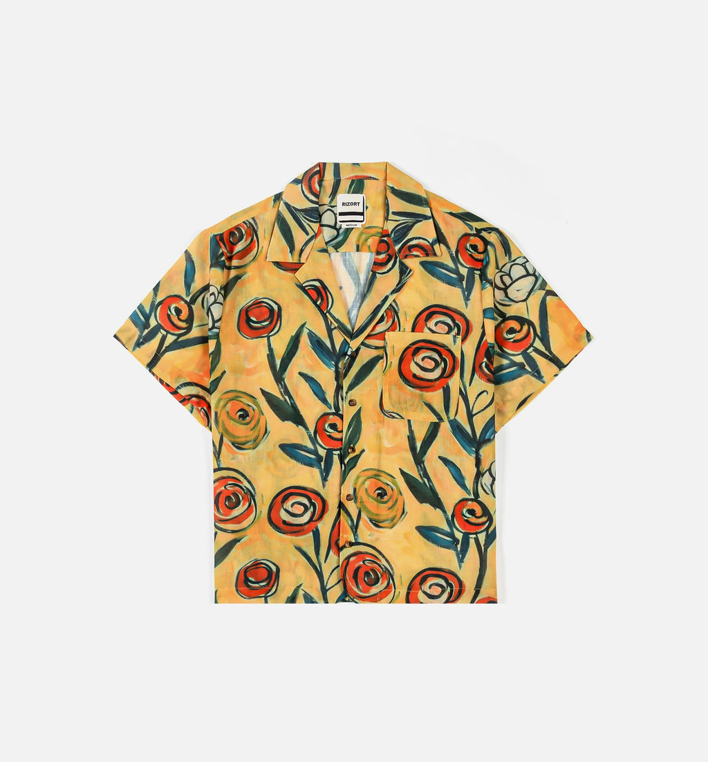 Brush Camp Mens Short Sleeve Shirt Orange