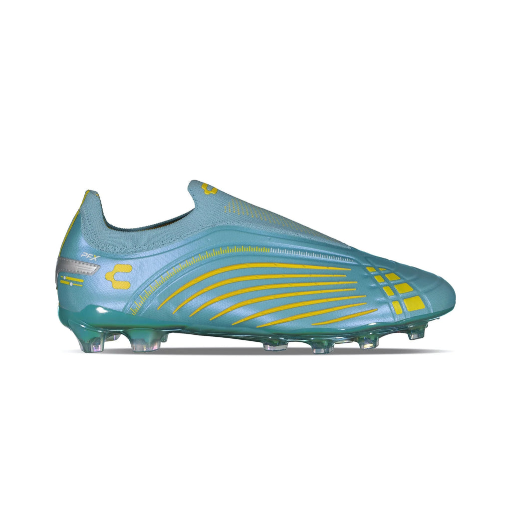 Charly Stingr Laceless PFX Firm Groud Aqua Yellow