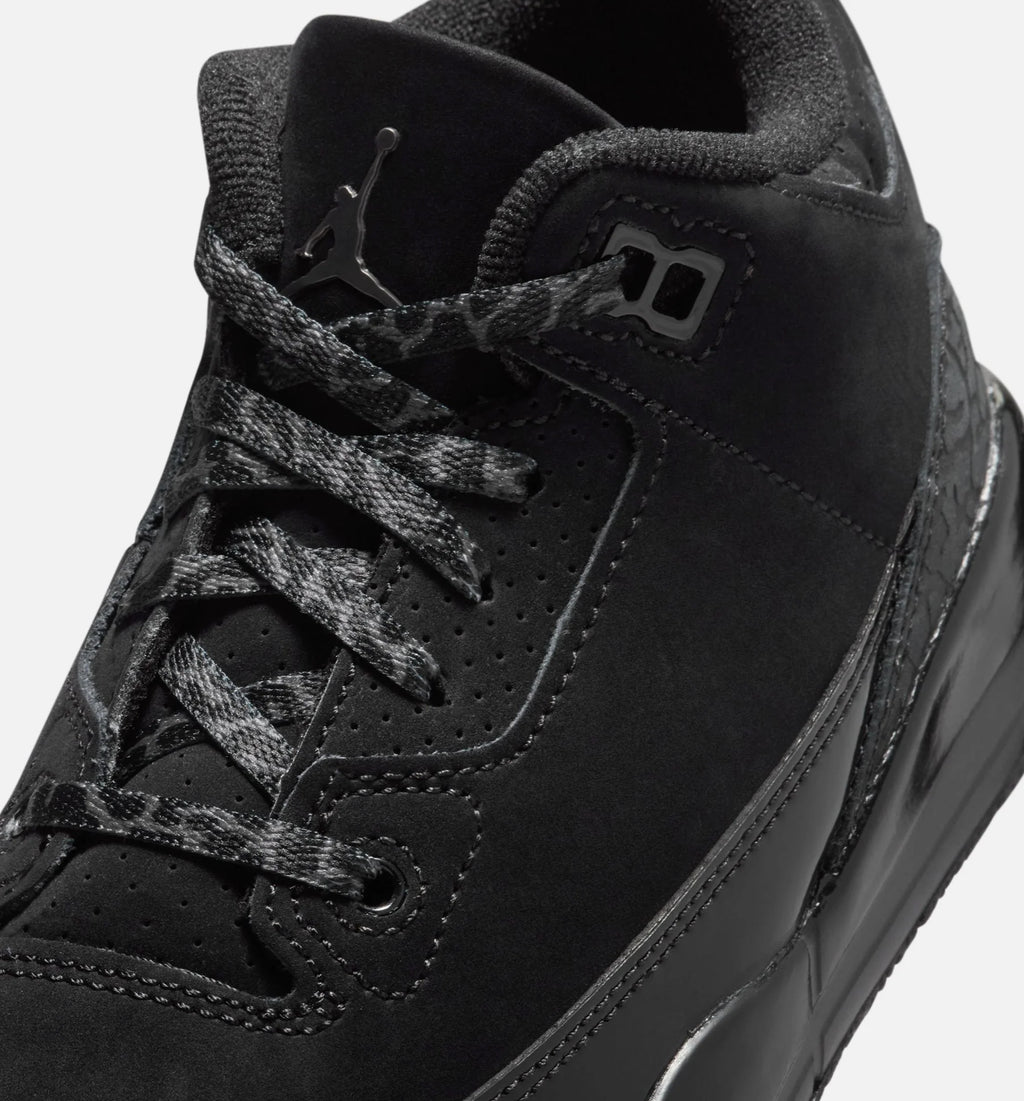 Air Jordan 3 Retro Black Cat Preschool Lifestyle Shoe Black Dark Charcoal Black Free Shipping