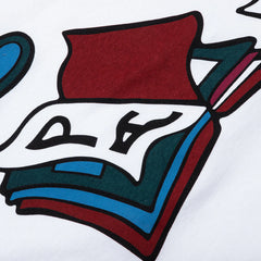 Wine and Books Long Sleeve T Shirt White