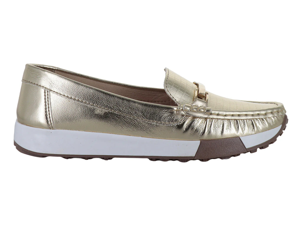 Mocasines NOMADAS Oro Inglés para Mujer