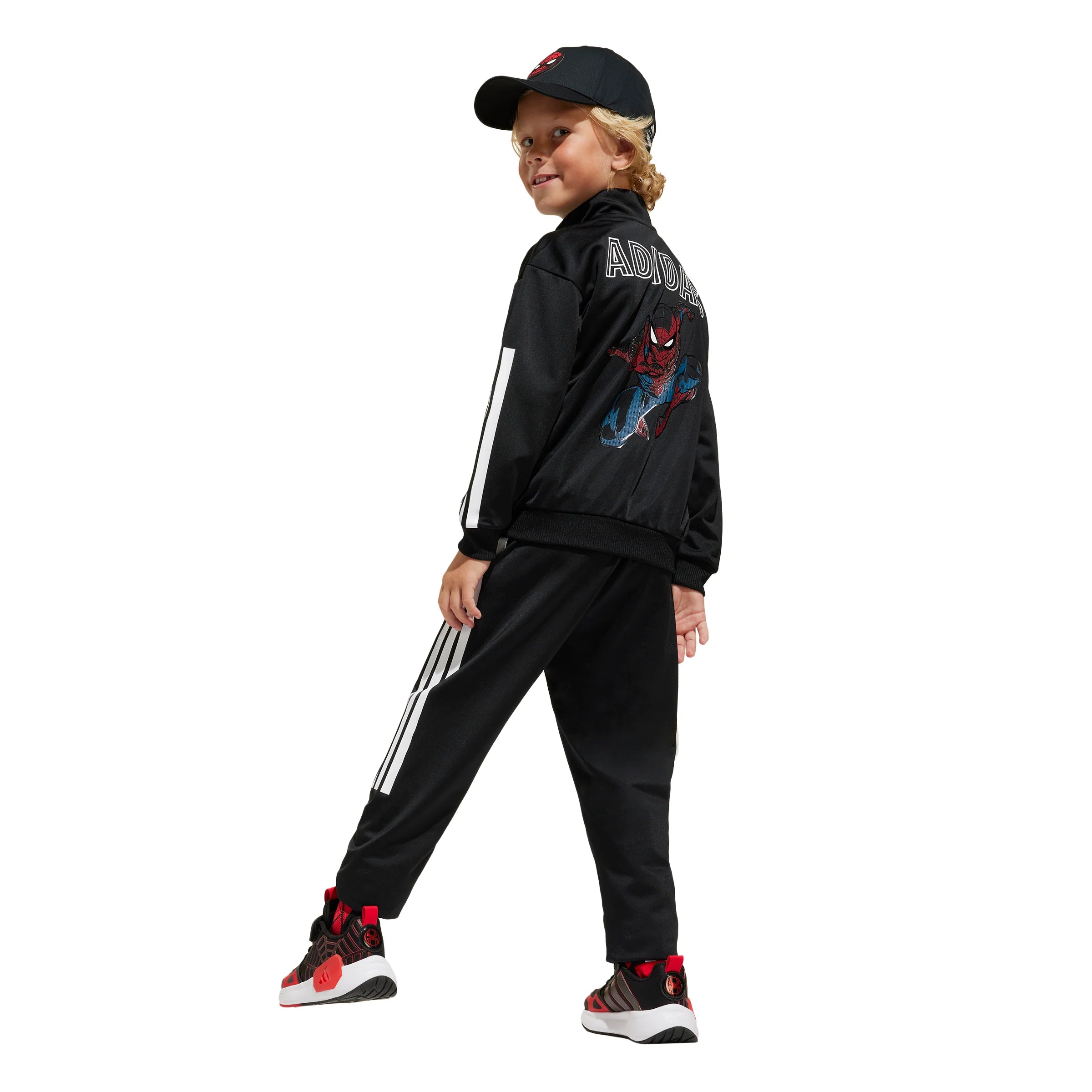 adidas Marvel Spider Man Youth Tiro Suit Black White