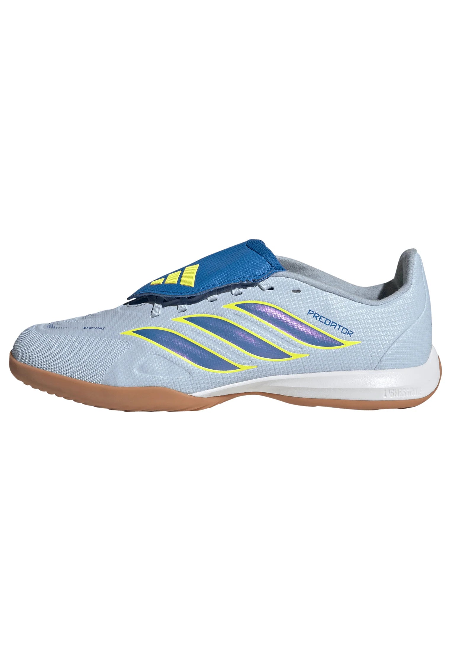 adidas Predator League Fold Over Tongue IN Indoor Youth Soccer Shoes Sky Blue Yellow