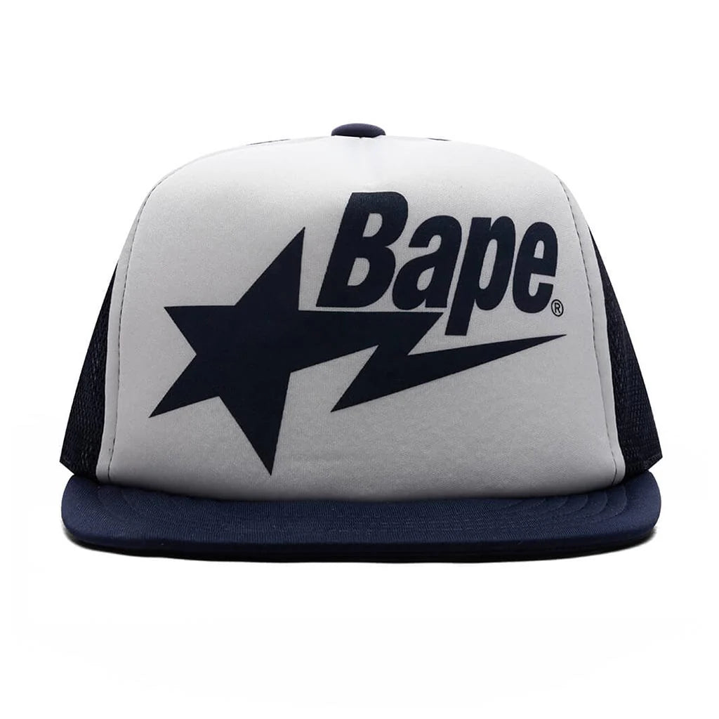Kids Bape STA Mesh Cap Navy