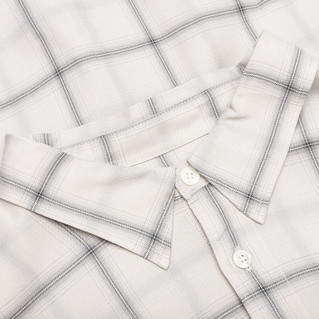 Shadow Plaid Rayon Shirt Natural