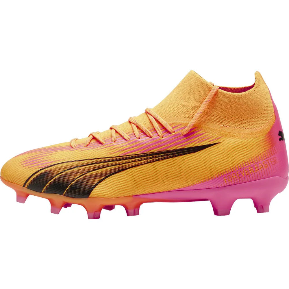 PUMA Ultra Pro FG AG Soccer Cleats Sun Stream Black Sunset Glow