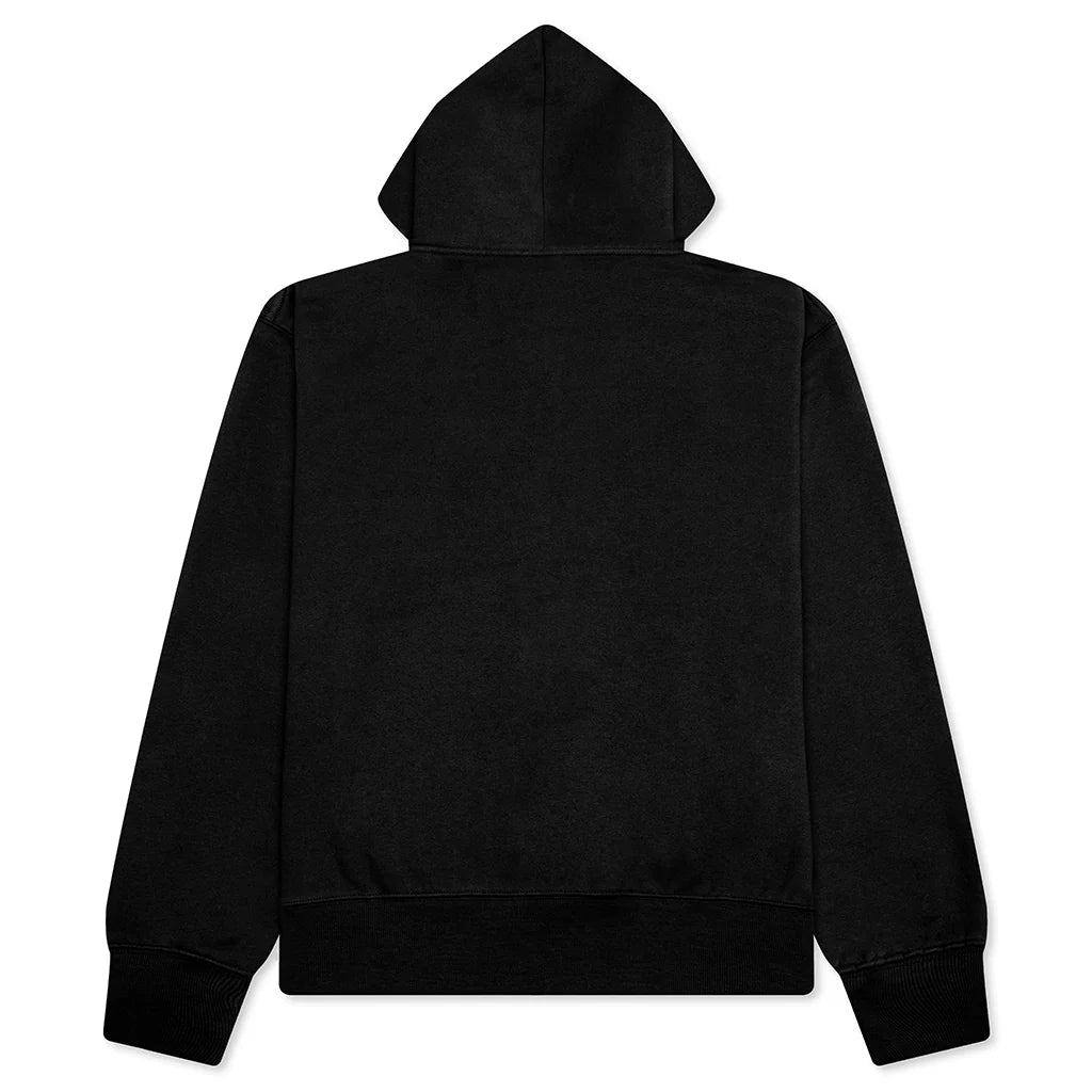 Split Zip Hoodie Black