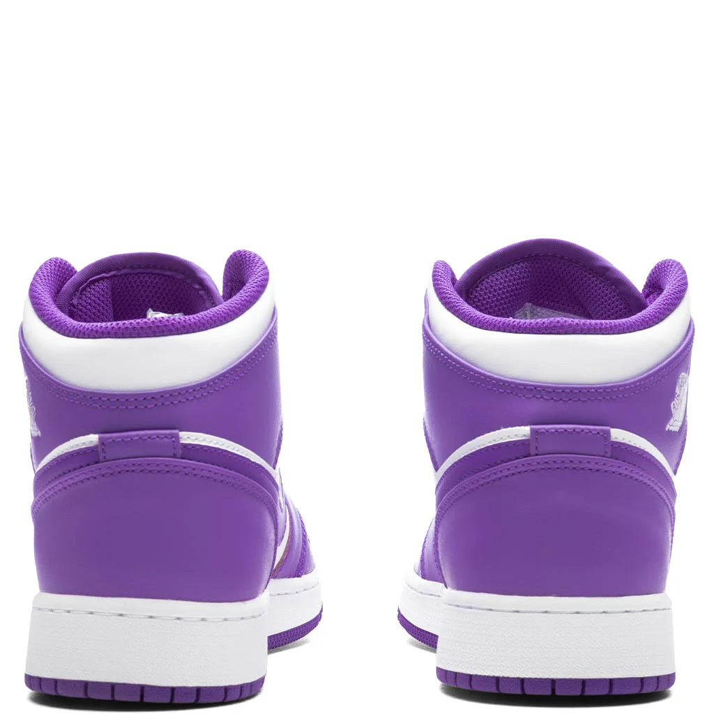 Air Jordan 1 Mid GS Purple Venom White