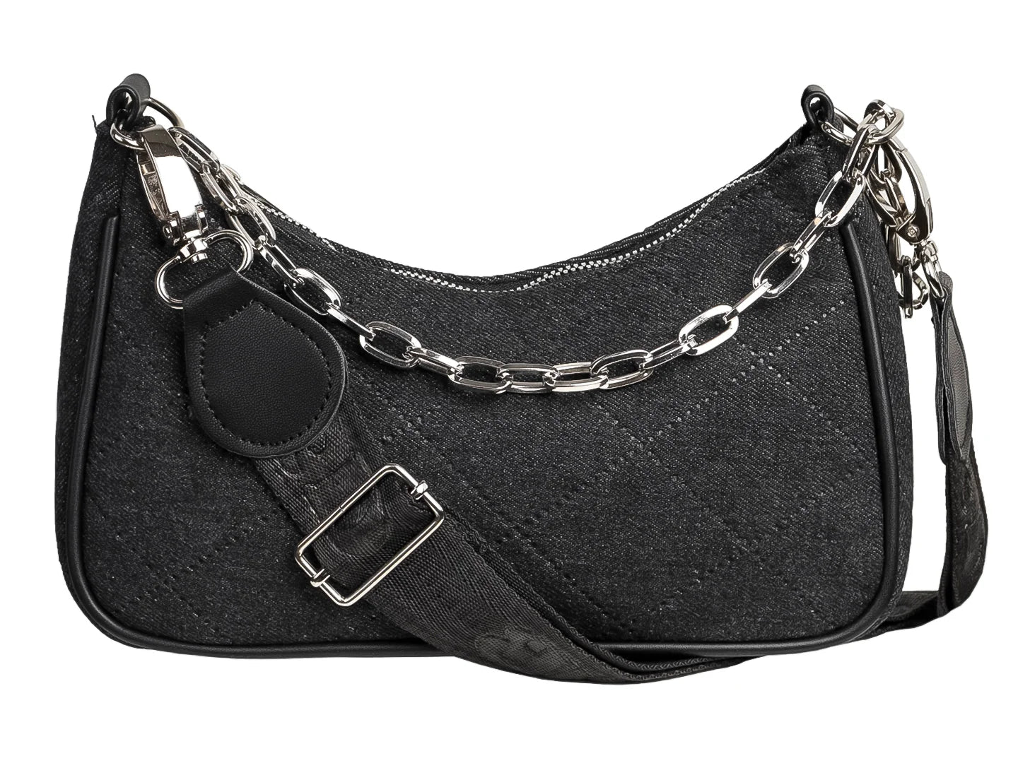 Bolsa Ferretina Rombo Negro para Mujer