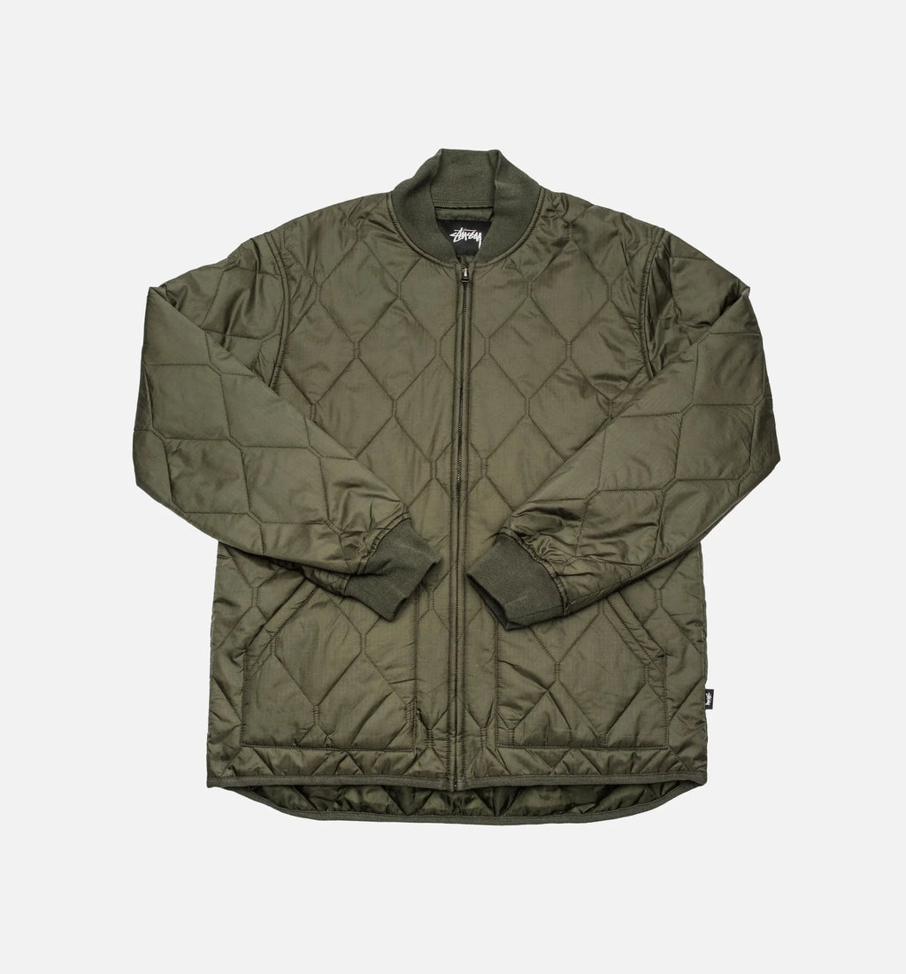 Stussy Quilted Military Mens Jacket Olive